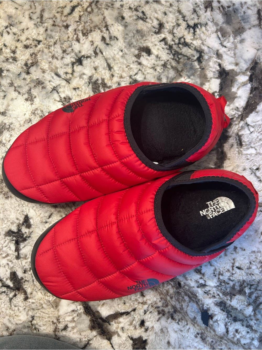 The North Face Men’s Quilted Red Slip-On Slippers
